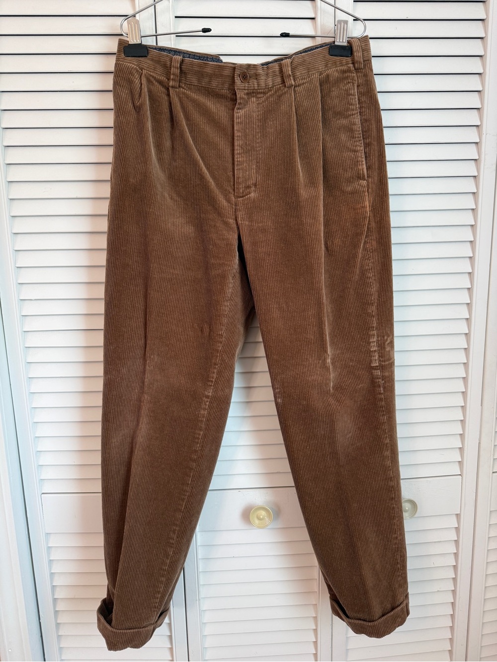 Brooks Brothers Mens Elliot Dark Brown Corduroy Pants Size 34 Office Academia